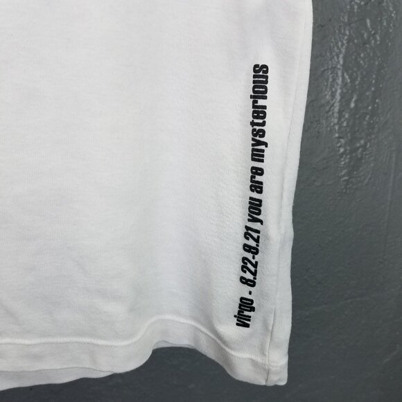 Norma Kamali VIRGO T-Shirt Women's XL Zodiac Astrology Tee Organic Cotton White - Picture 4 of 15